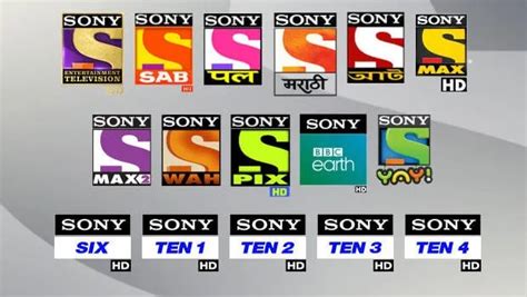 sony all channel list.